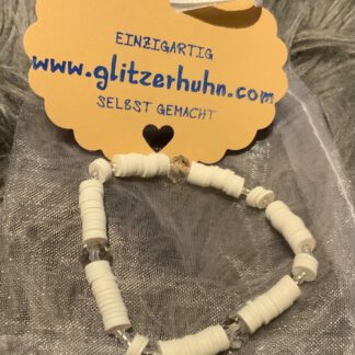 Armband weiß mit Glasperlen