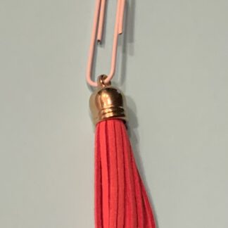 Klammer rosa mit Bommel hellrot-Pink