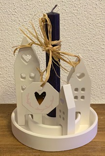 Kleine Lichterstadt - Kerzenteller mit kleinen Häusern