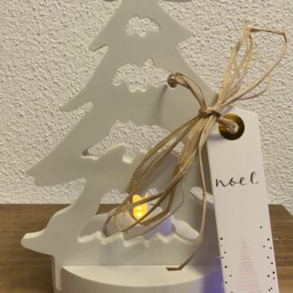 Teelichthalter mit Weihnachtsbaum-Motiv