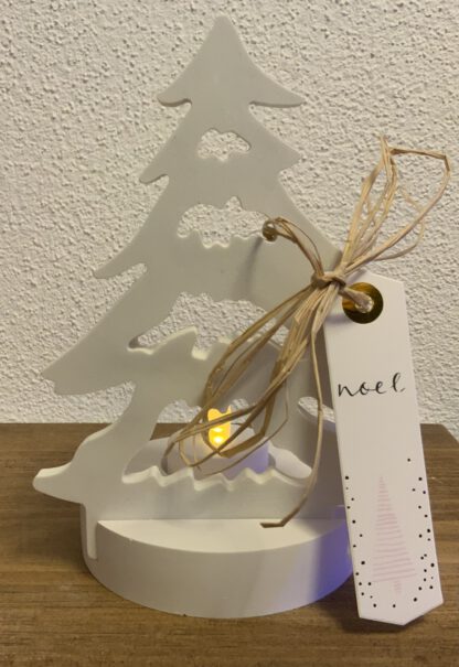 Teelichthalter mit Weihnachtsbaum-Motiv