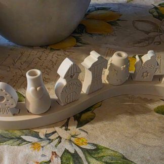 Steckplatte wellenförmig mit Steck-Klötzchen in der Farbe weiß